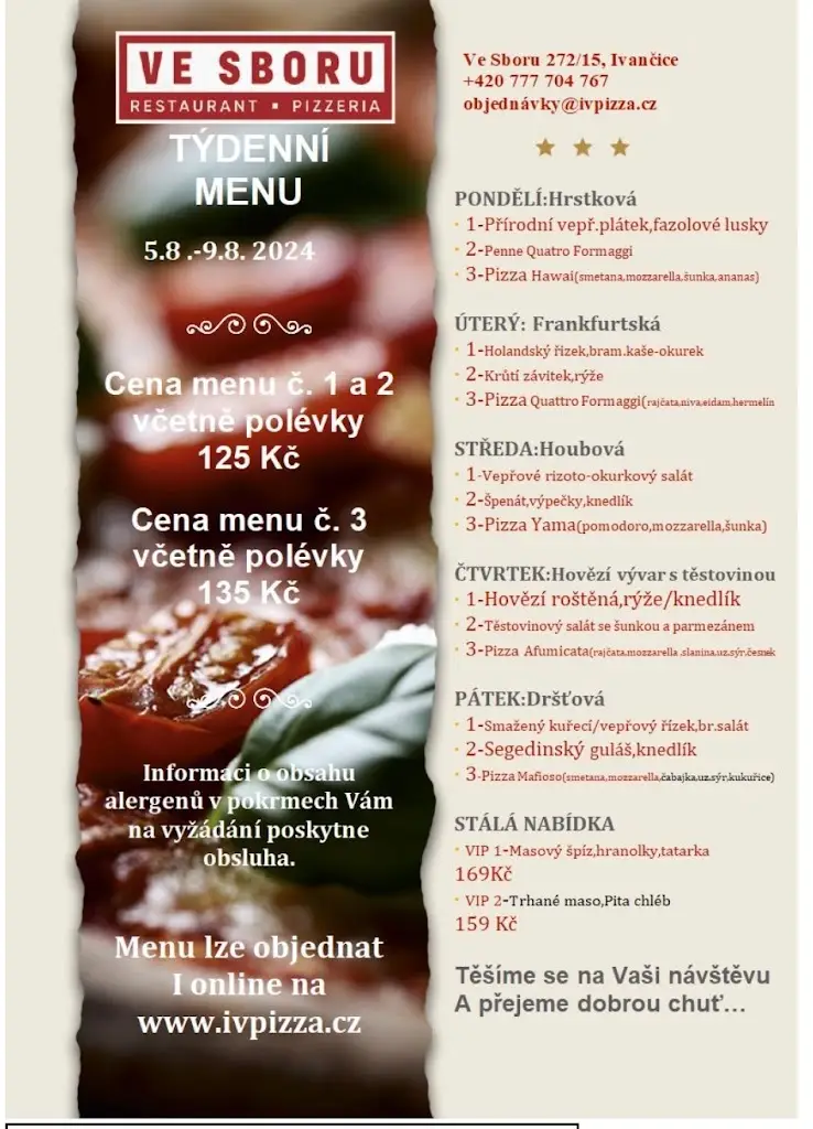 Menu_Restaurant Pizzeria Ve Sboru_Ivančice_immagine_3