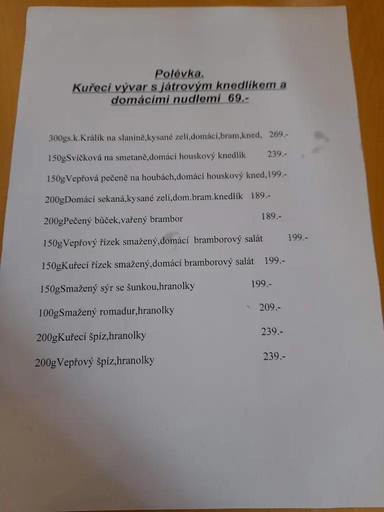 Menu_Restaurace Myslivna_Kunštát_immagine_1