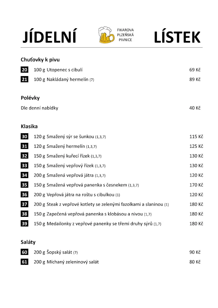 Menu_Fikarova plzeňská pivnice_Kuřim_image_2