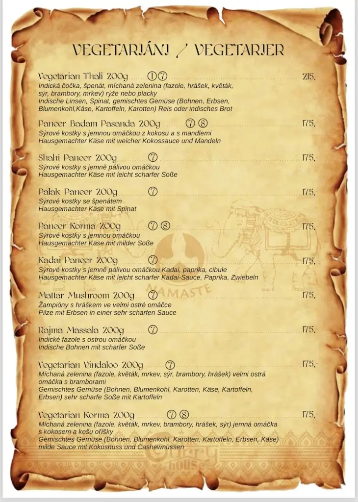 Menu_The Curry House Indická Restaurace_České Velenice_image_4