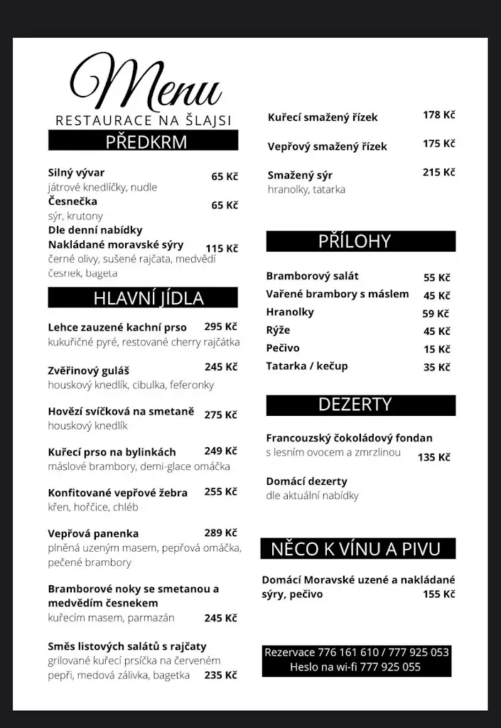 Menu_Restaurace Na Šlajsi_Lanžhot_immagine_1