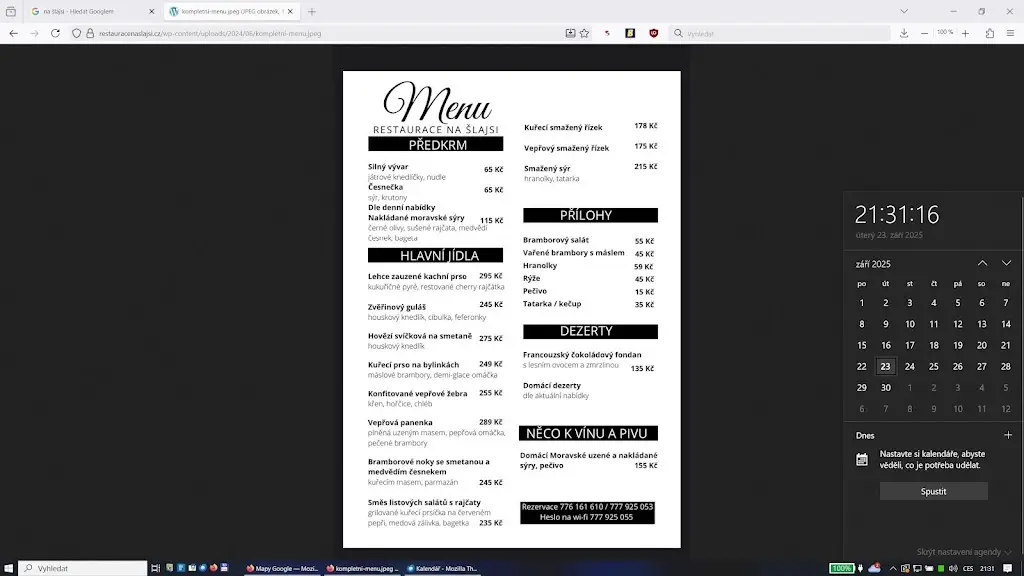 Menu_Restaurace Na Šlajsi_Lanžhot_immagine_2