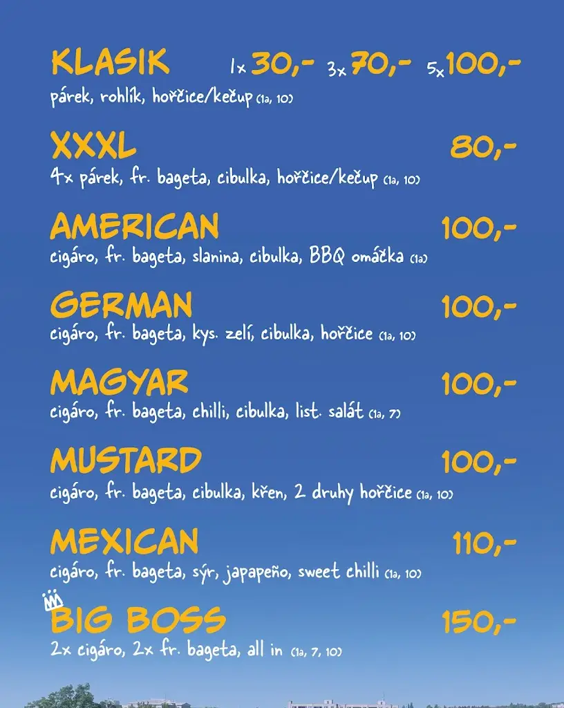 Menu_Hot Dog's Kyjov_Kyjov_image_1