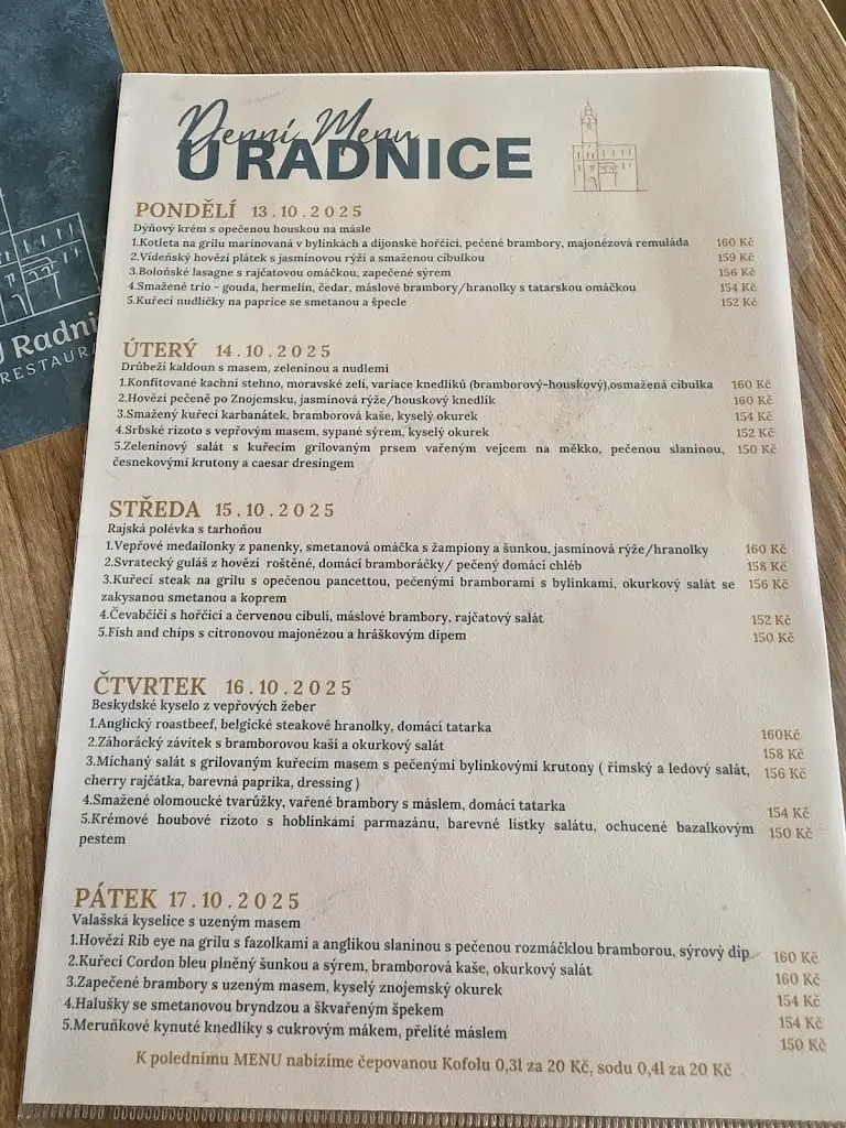 Menu_Restaurace u Radnice_Kyjov_immagine_1