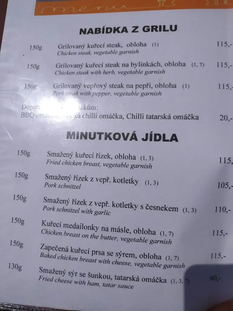 Menu_Restaurace Na Městečku Lysice_Lysice_image_2