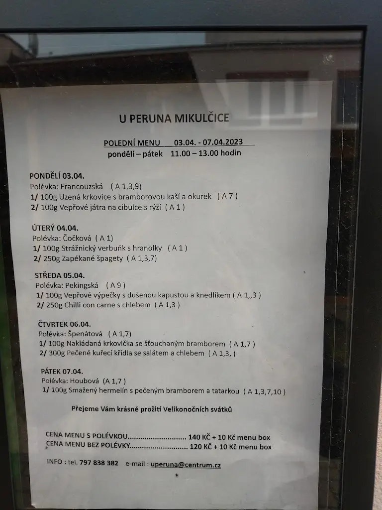 Menu_U Peruna_Mikulčice_image_1