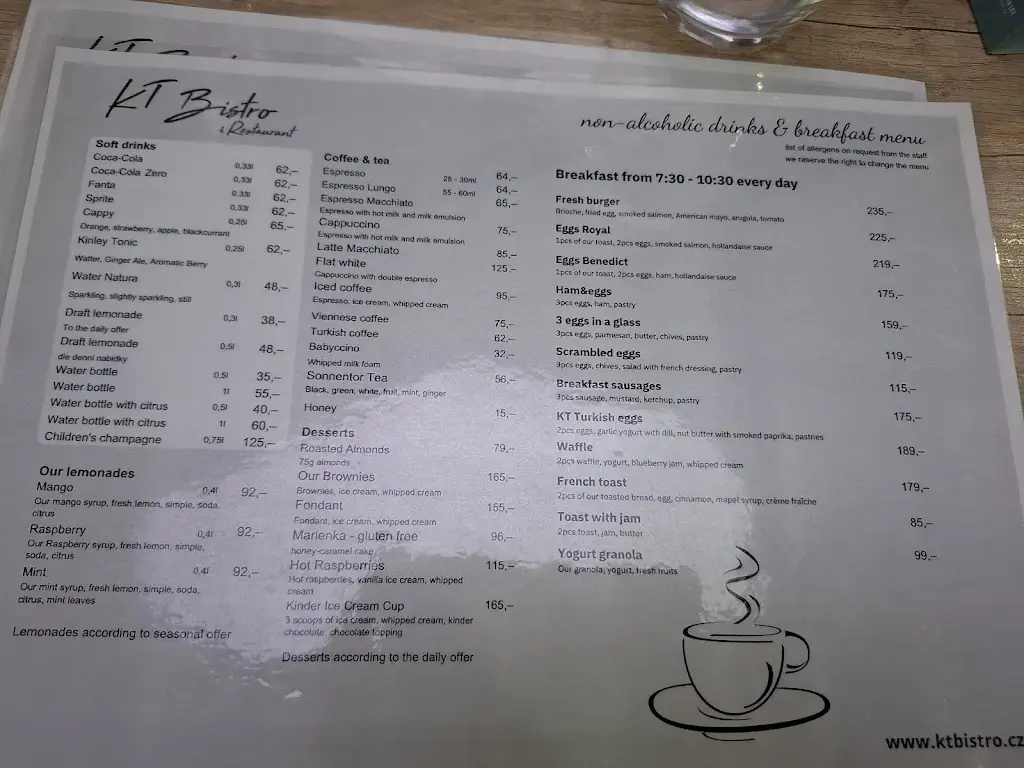 Menu_KT Bistro & Restaurant_Modřice_immagine_2