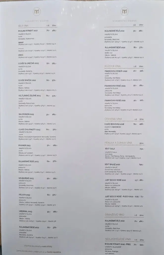 Menu_Šílová Winery Mikulov_Mikulov_image_1
