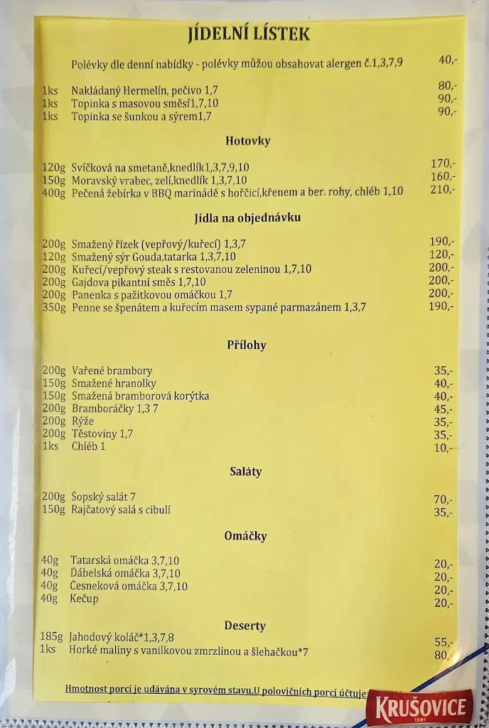 Menu_Restaurace U Sečkářů_Moravská Nová Ves_image_1