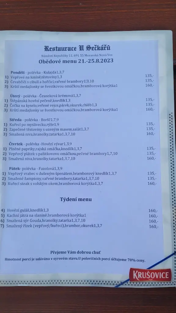 Menu_Restaurace U Sečkářů_Moravská Nová Ves_image_4