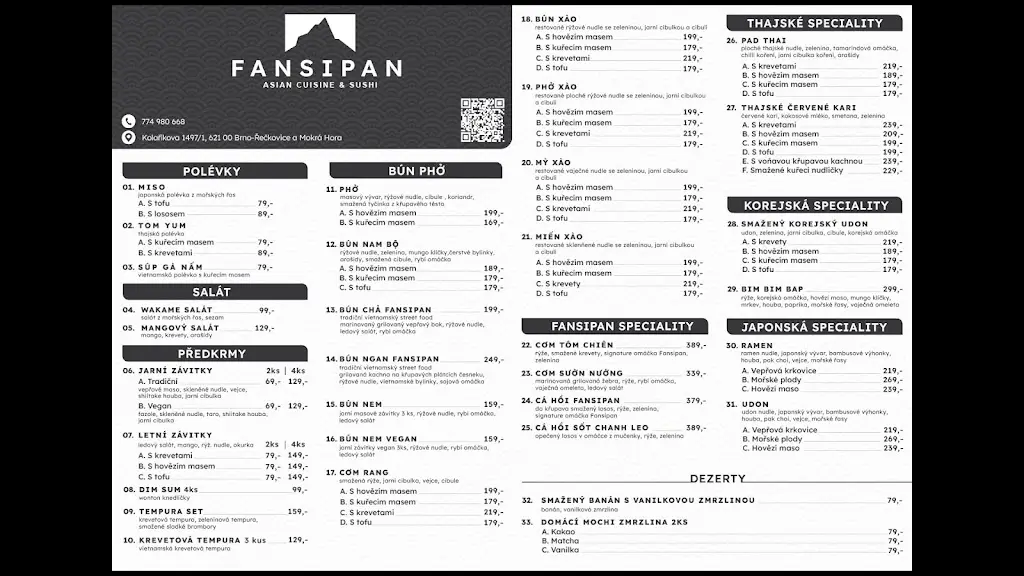 Menu_Fansipan asian cuisine & sushi_Mokrá Hora_immagine_2