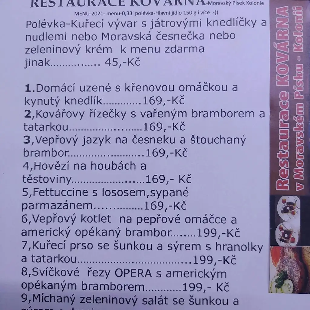 Menu_Restaurace Kovárna_Moravský Písek_image_4