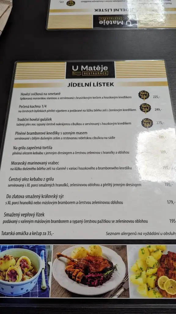 Menu_Restaurace U Matěje_Moravský Krumlov_immagine_3