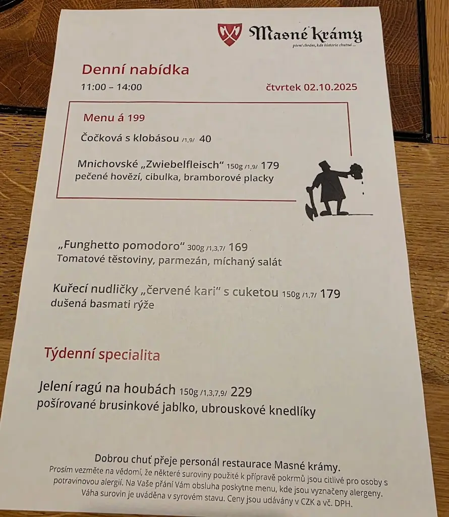 Menu_Restaurace Masné krámy_České Budějovice_immagine_1