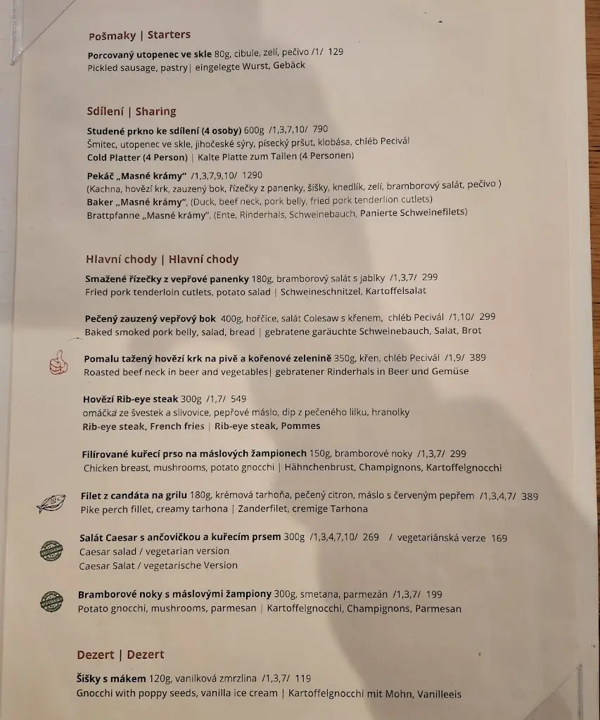 Menu_Restaurace Masné krámy_České Budějovice_immagine_2
