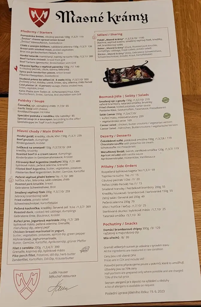 Menu_Restaurace Masné krámy_České Budějovice_immagine_3