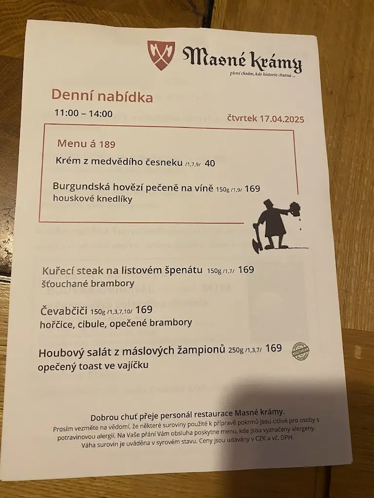 Menu_Restaurace Masné krámy_České Budějovice_immagine_4