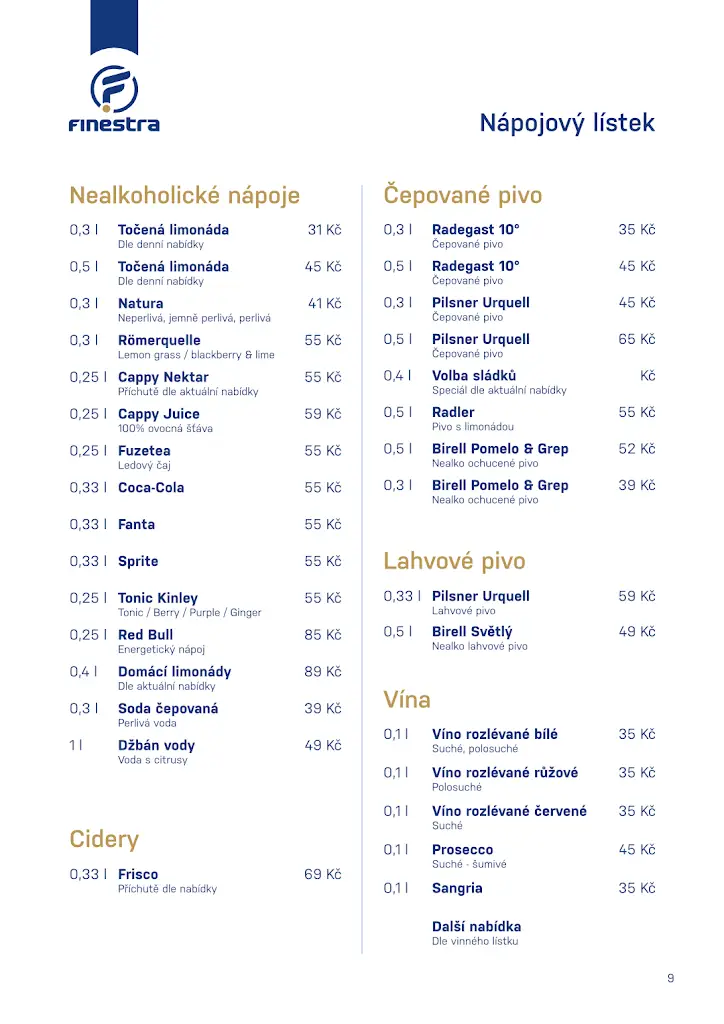 Menu_Finestra restaurant_Okres Vyškov_image_2