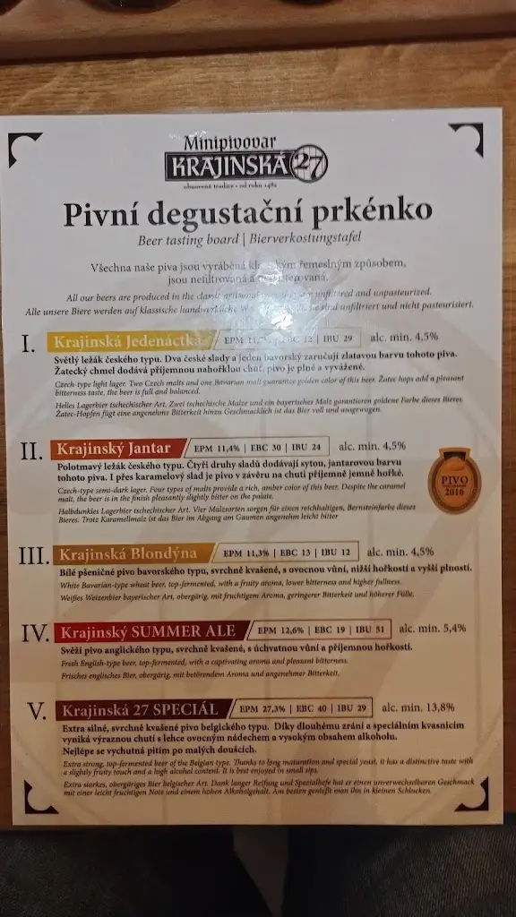 Menu_Minipivovar Krajinská 27_České Budějovice_image_1