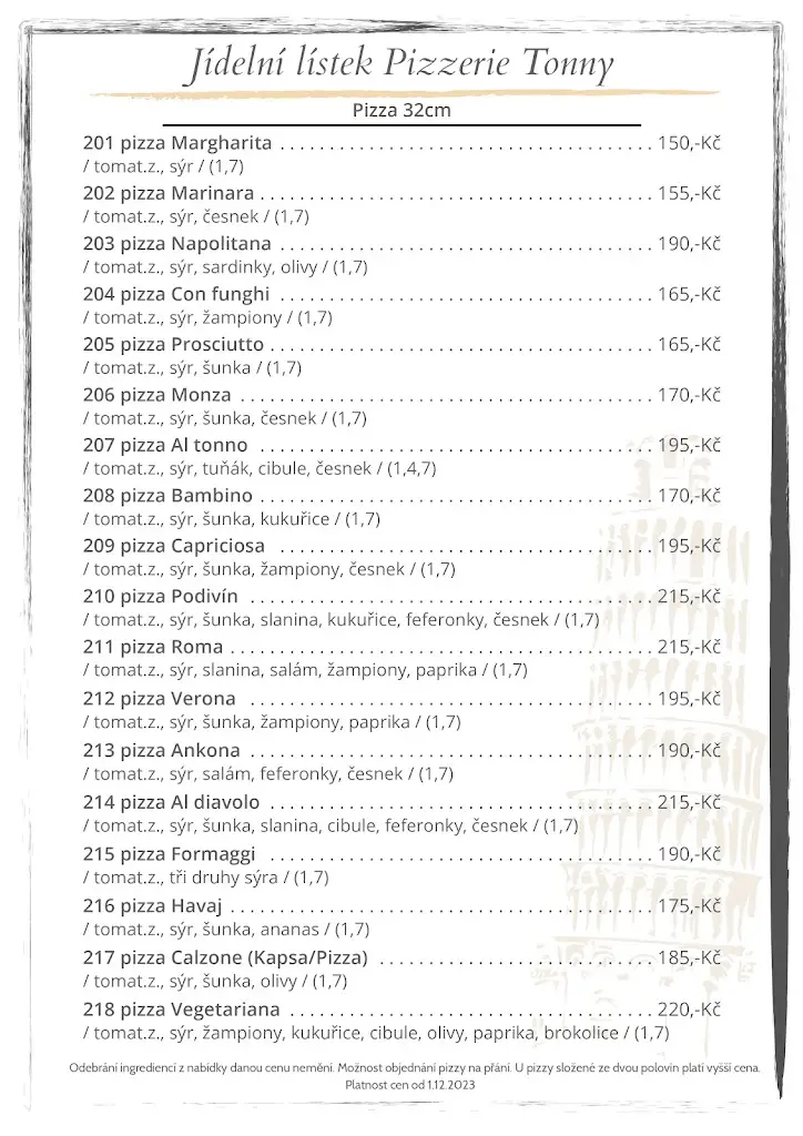 Menu_Pizzerie a apartmány Tonny_Podivín_image_1