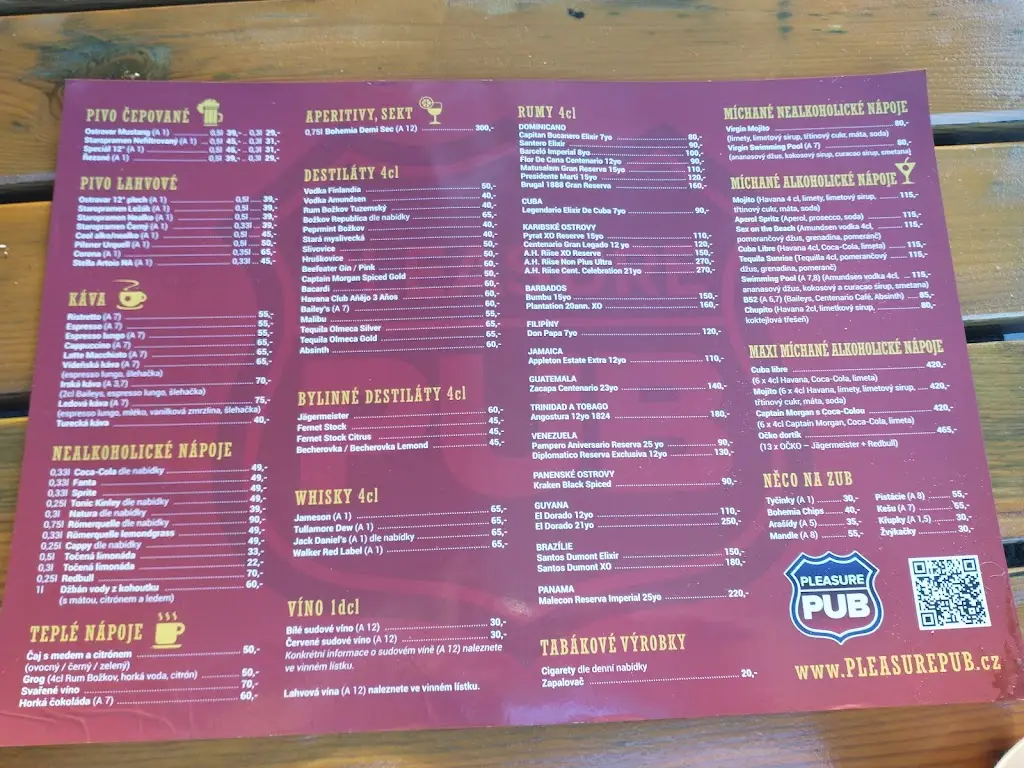 Menu_Pleasure Pub_Pohořelice_immagine_1