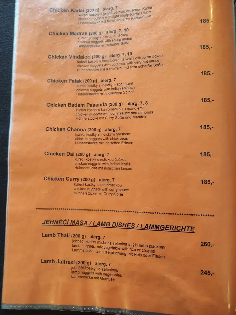 Menu_Indian Restaurant_České Budějovice_image_2