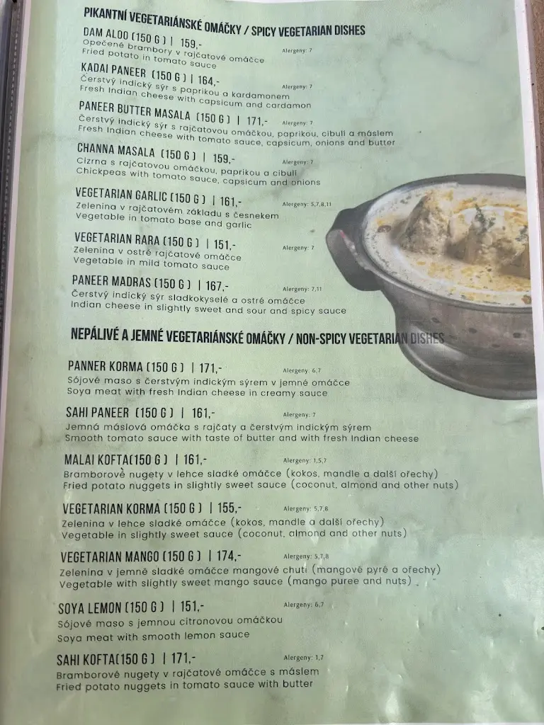 Menu_Indian Restaurant Tandoor_České Budějovice_image_1