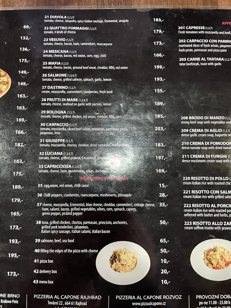 Menu_Pizzeria Al Capone Rajhrad_Rajhrad_image_4
