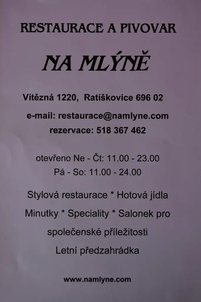 Menu_Restaurace & Pivovar Na Mlýně_Ratíškovice_image_3