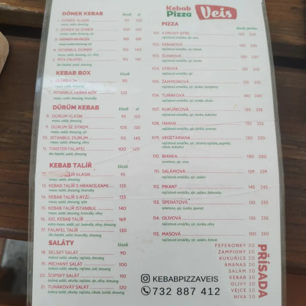 Menu_Kebab & Pizza Veis_Bechyně_image_3