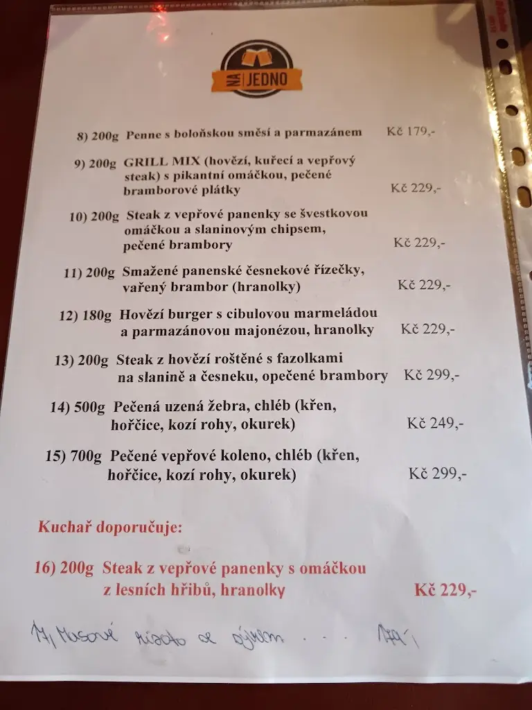 Menu_Restaurace Na jedno_Rosice_immagine_1