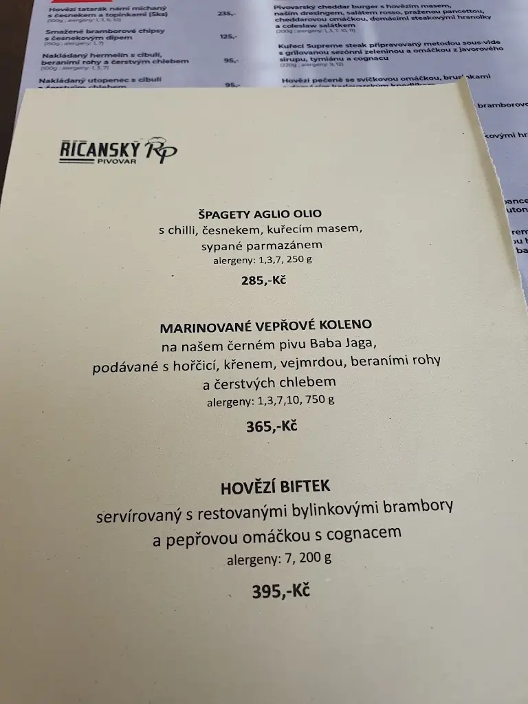 Menu_Říčany brewery_Říčany_image_1