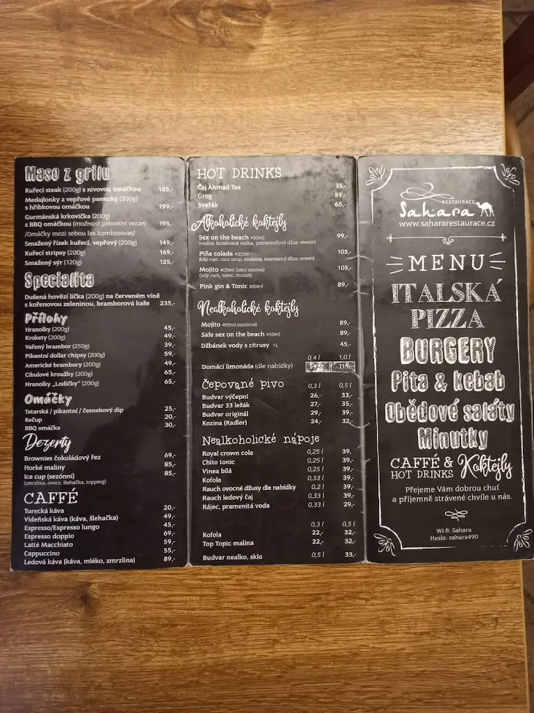 Menu_Restaurace a Pizzerie Sahara_Šardice_image_1