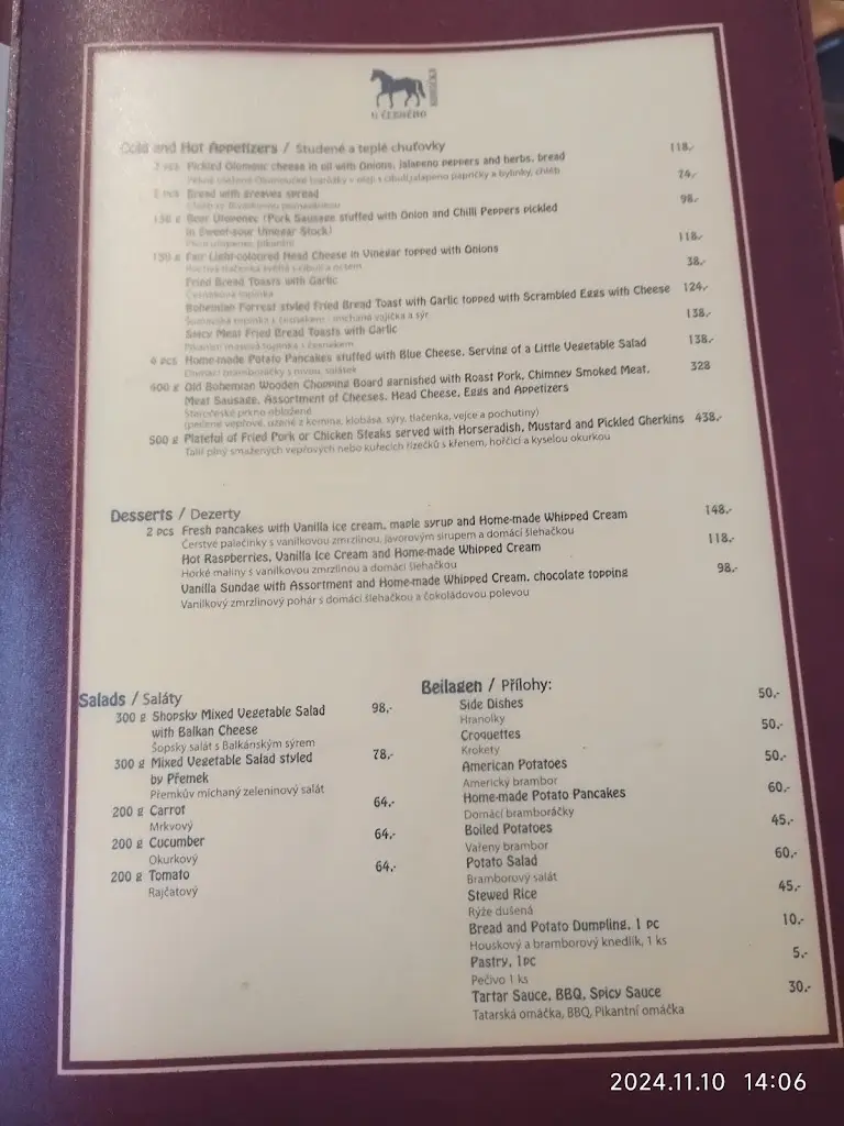Menu_Hostinec U Černého koníčka_České Budějovice_image_4