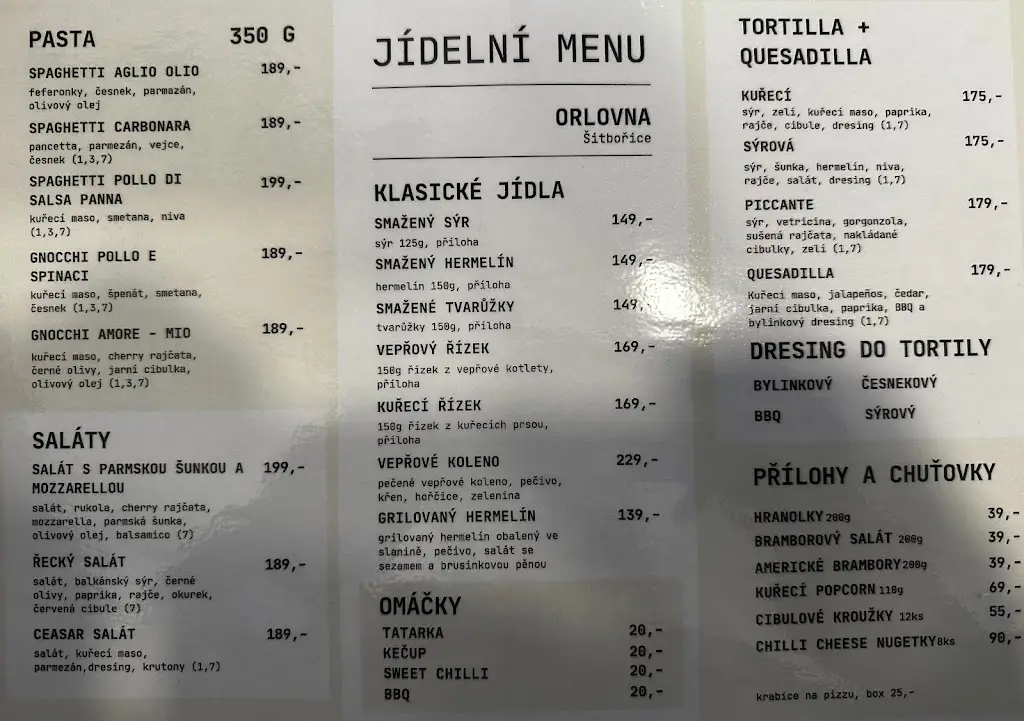 Menu_Orlovna Šitbořice_Šitbořice_immagine_1