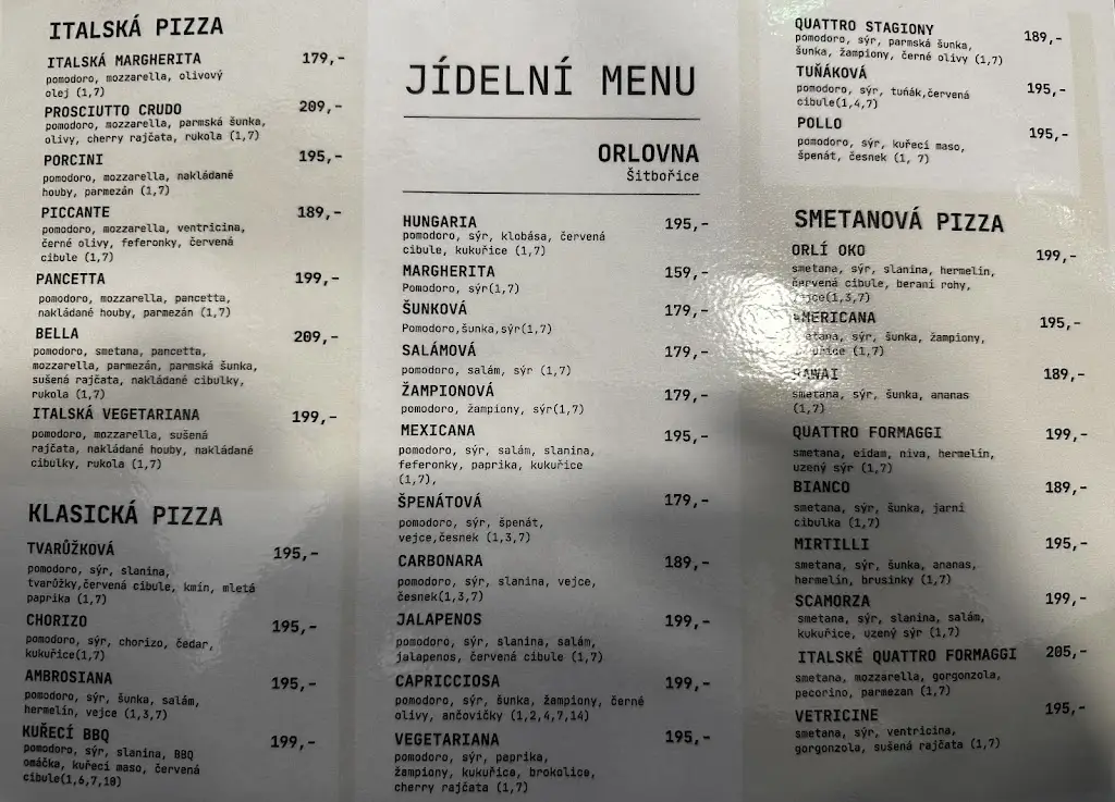 Menu_Orlovna Šitbořice_Šitbořice_immagine_2