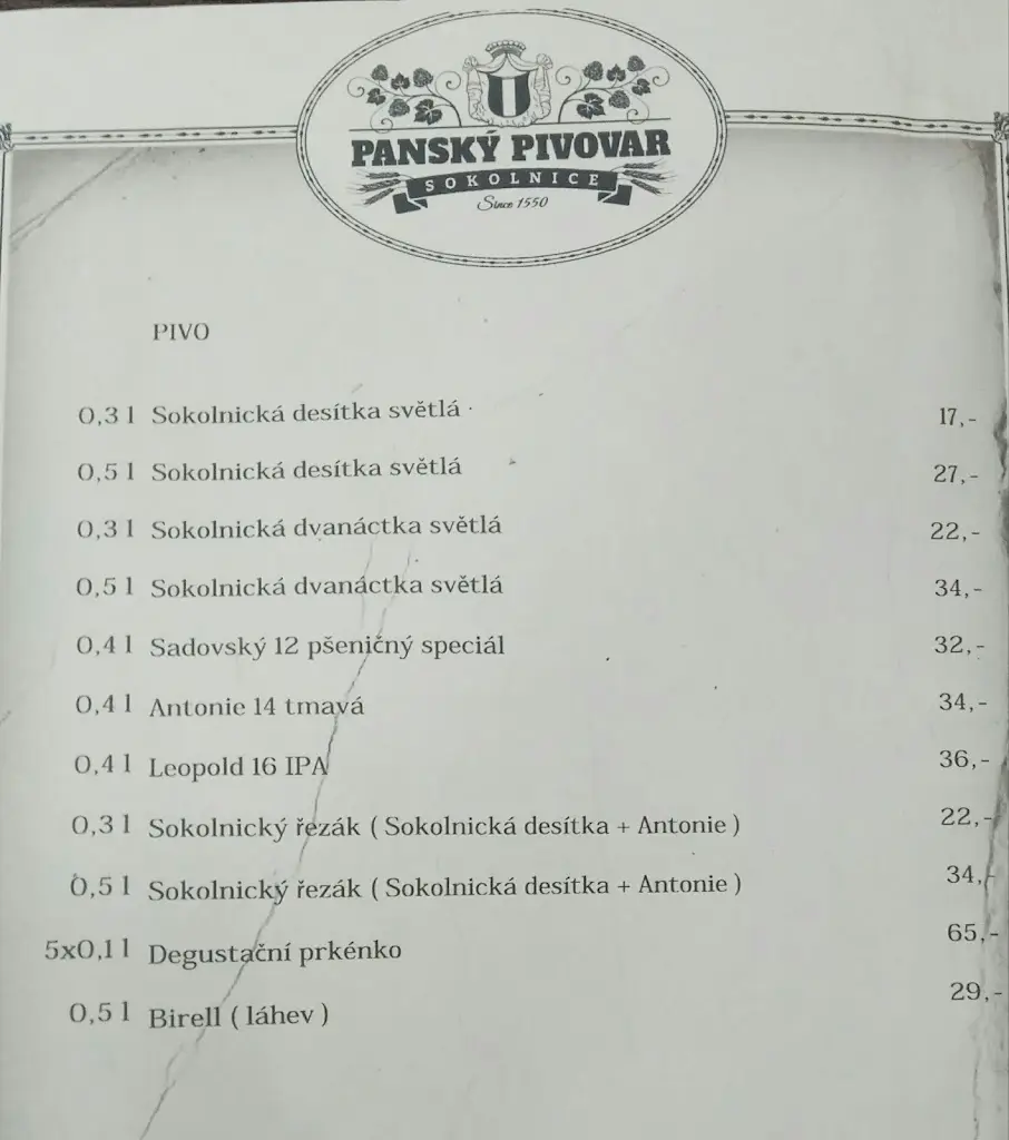 Menu_Brewery Sokolnice_Sokolnice_image_2