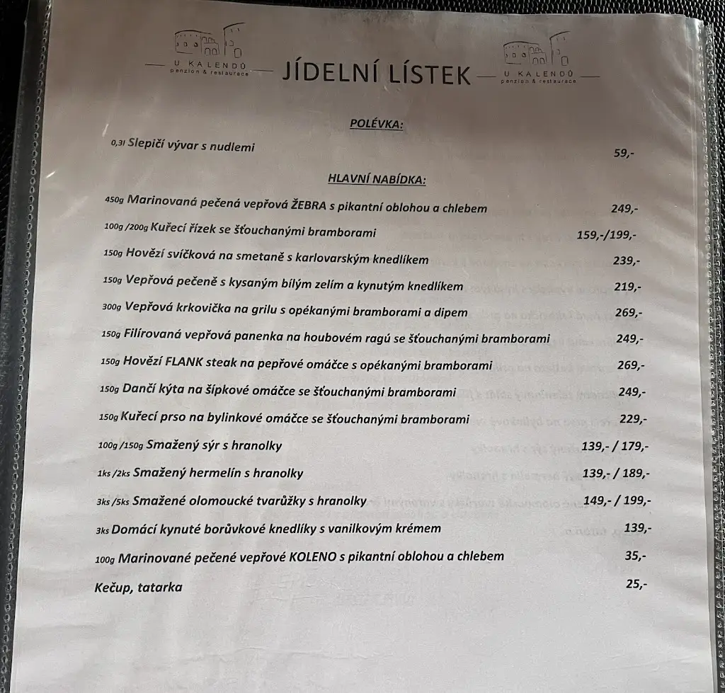 Menu_Penzion a restaurace U Kalendů_Strážnice_image_1