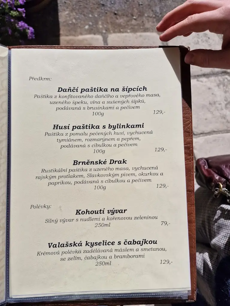 Menu_Zámecká restaurace Austerlitz_Slavkov u Brna_immagine_1