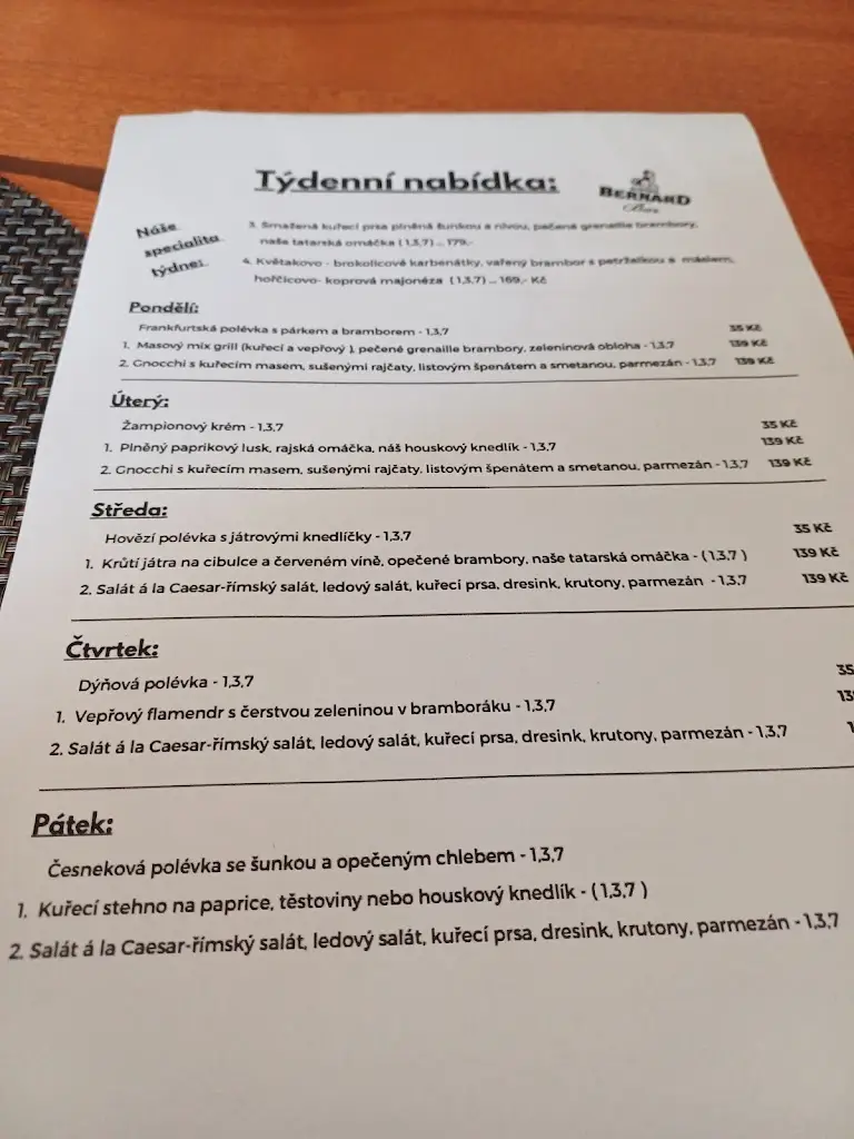 Menu_Bernard Bar Slepičák_Suchohrdly_image_2