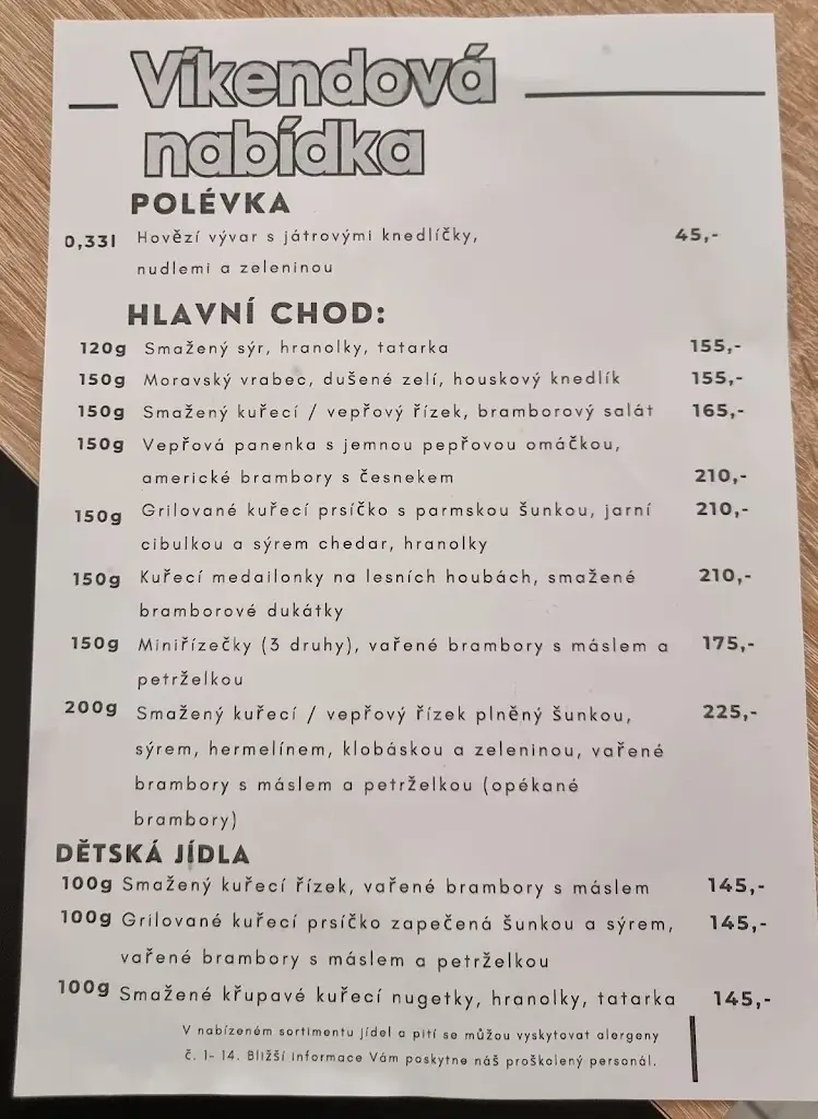 Menu_Restaurace & Penzion Maryša_Těšany_image_1