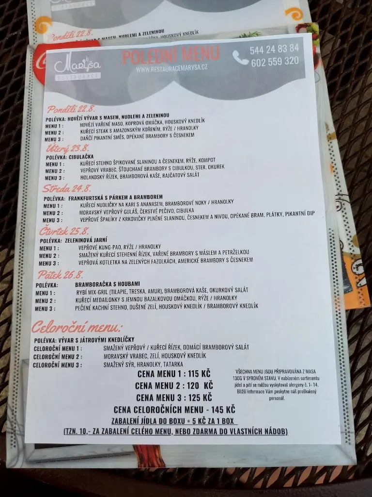 Menu_Restaurace & Penzion Maryša_Těšany_image_3