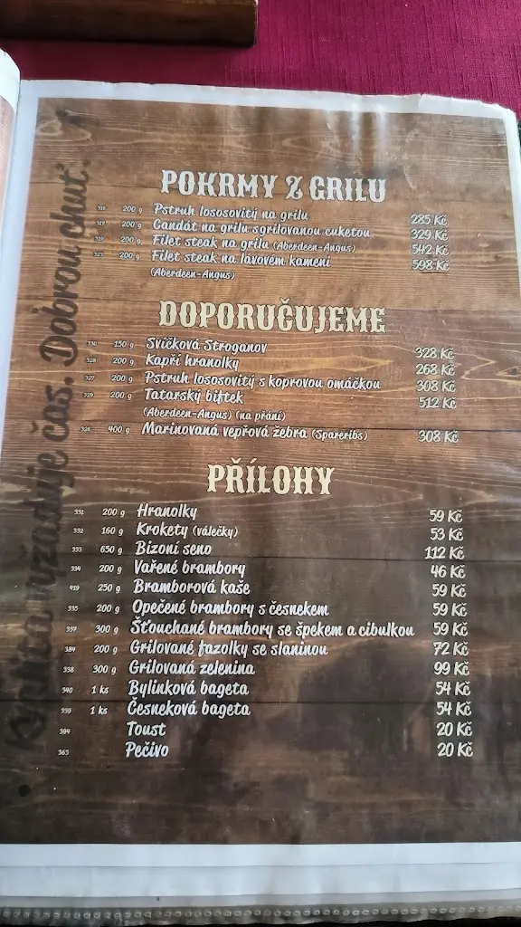 Menu_Bison Ranch_Český Rudolec_image_2