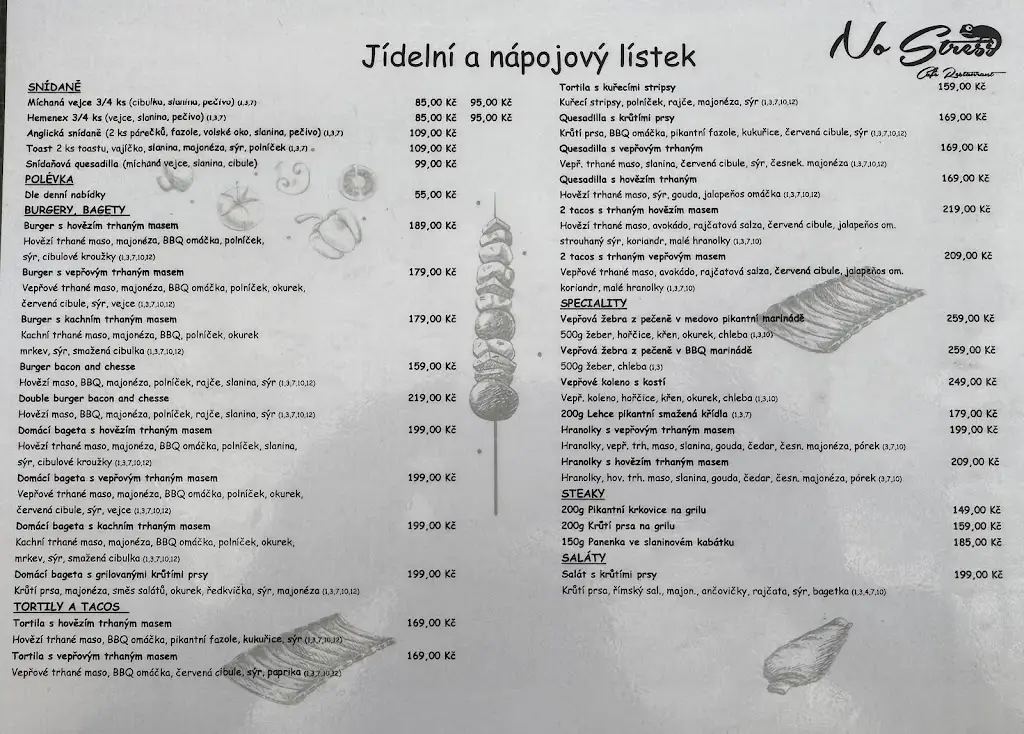 Menu_No Stress Café Restaurant_Troubsko_immagine_1