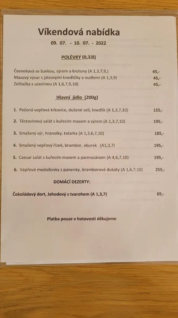 Menu_Restaurace Vinopa_Velké Pavlovice_immagine_2