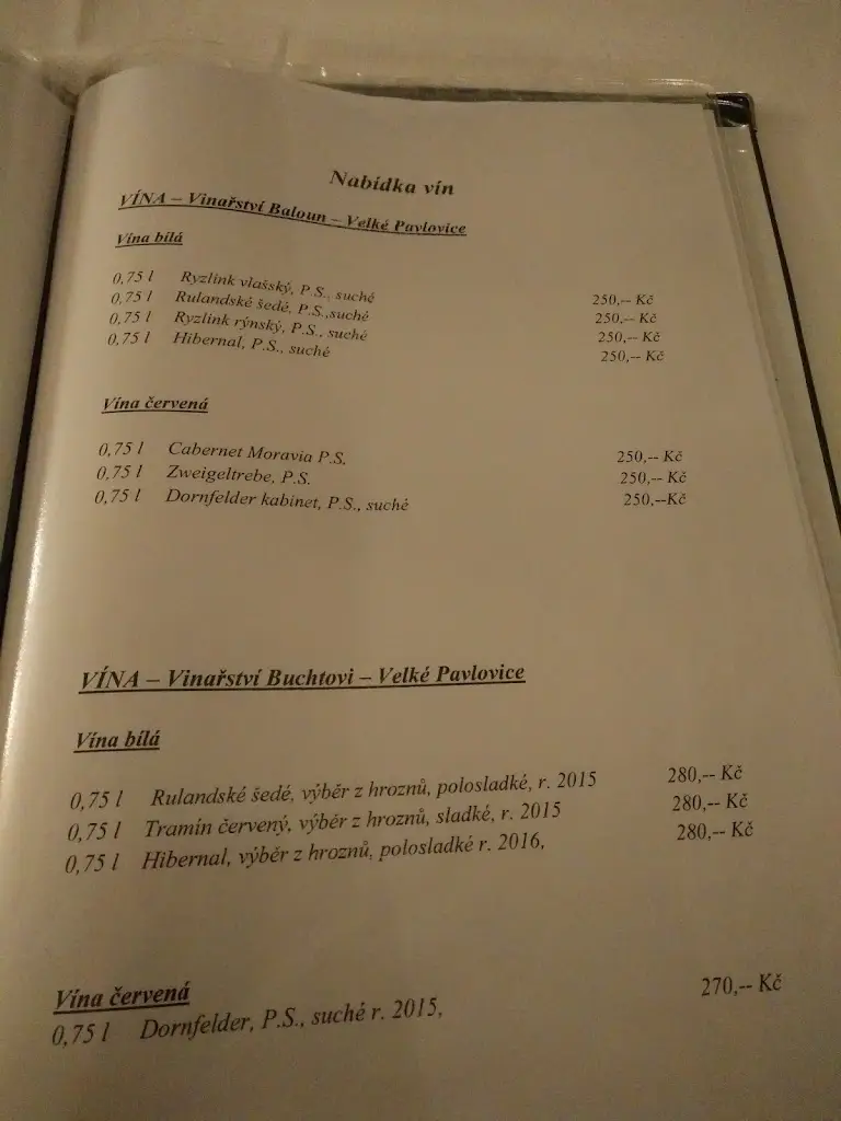 Menu_Restaurace u Kaderků_Velké Pavlovice_image_1