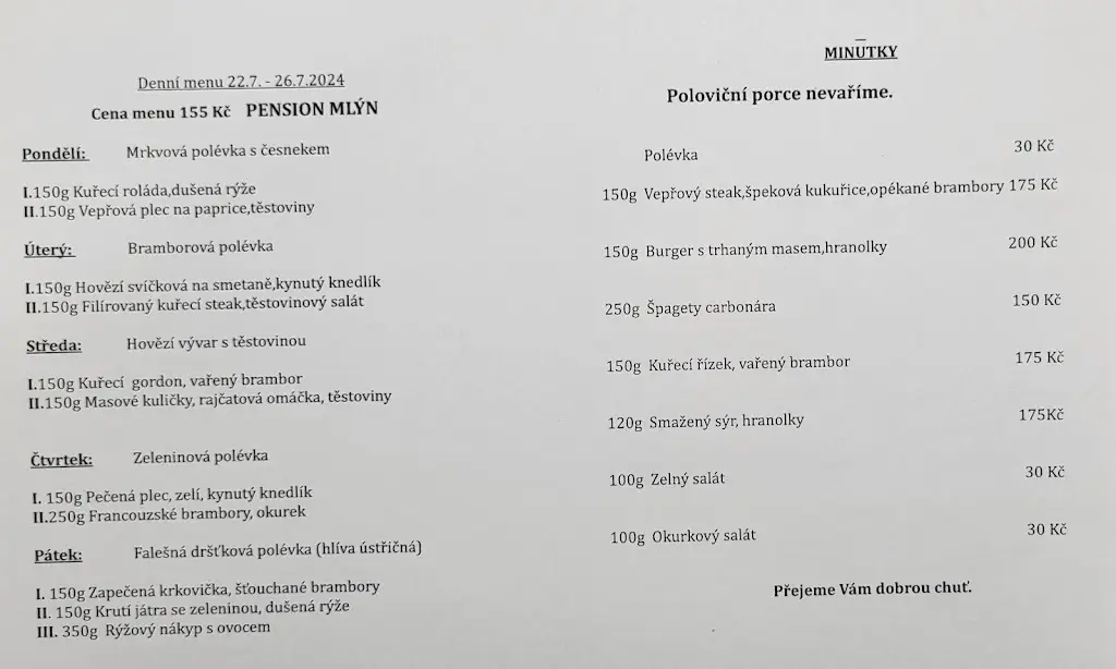 Menu_Pension Mlýn_Velké Bílovice_image_4