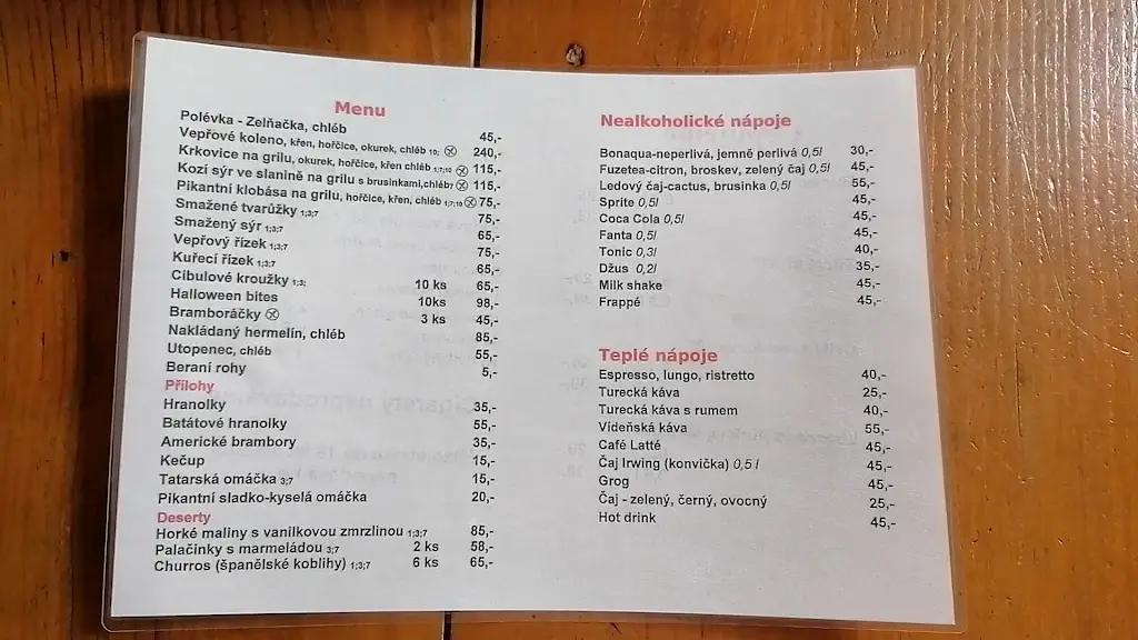 Menu_Občerstvení Na Sklepě_Velké Bílovice_image_1