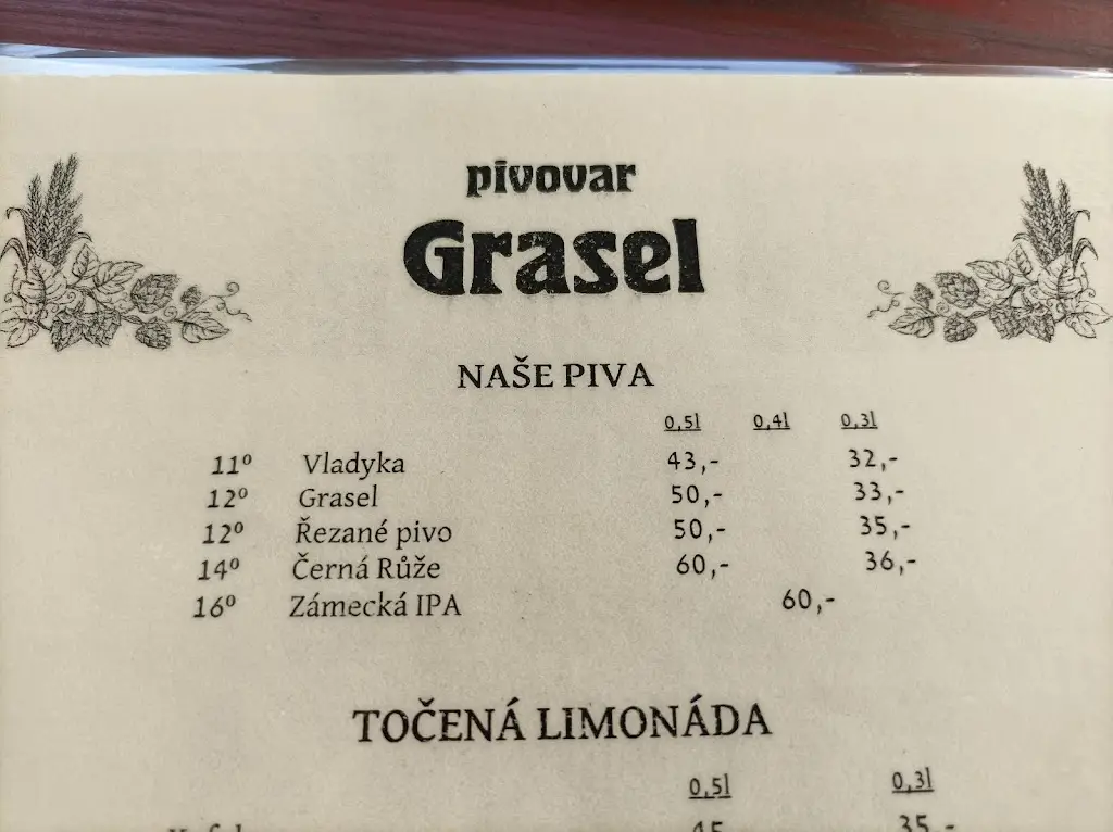 Menu_Zámecký pivovar Český Rudolec_Český Rudolec_image_1