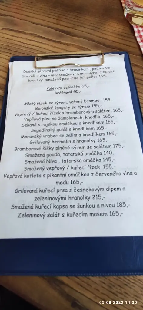 Menu_U HROZNU - Tradiční moravská hospůdka_Velké Bílovice_image_1